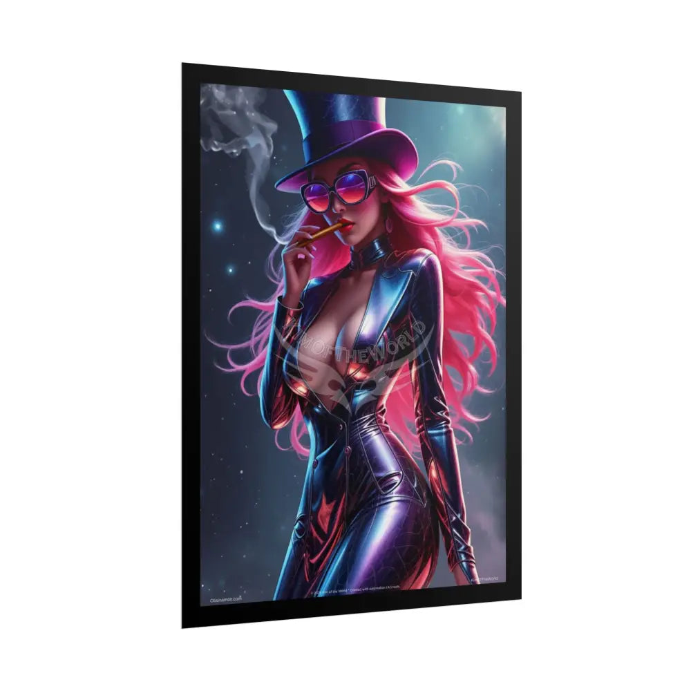 ’Pink Lady’ Empowered Women Art Prints (Bold Female Characters) Smoking Fetish — Rolled Poster Set Poster