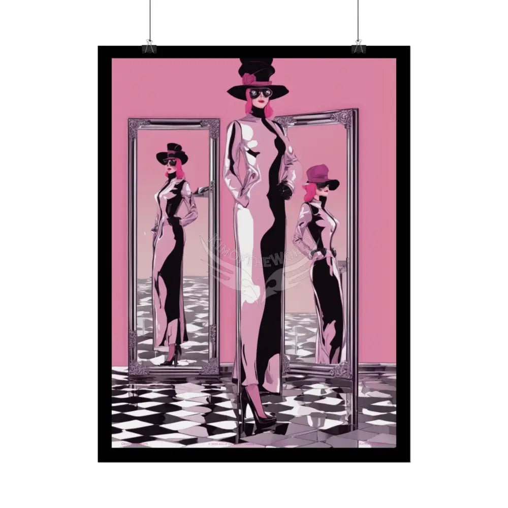 ’Pink Lady’ Empowered Women Cartoon Art Prints (Bold Female Characters) — Rolled Poster Set Poster