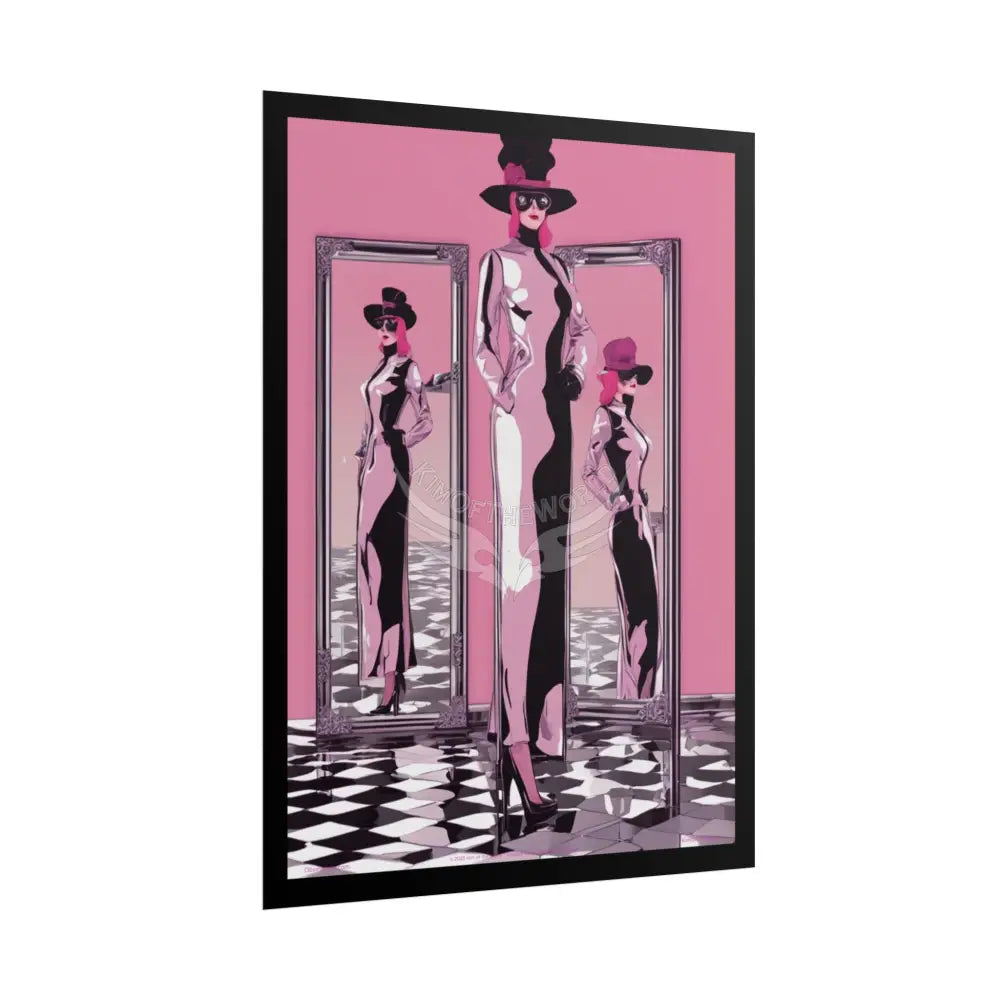 ’Pink Lady’ Empowered Women Cartoon Art Prints (Bold Female Characters) — Rolled Poster Set Poster