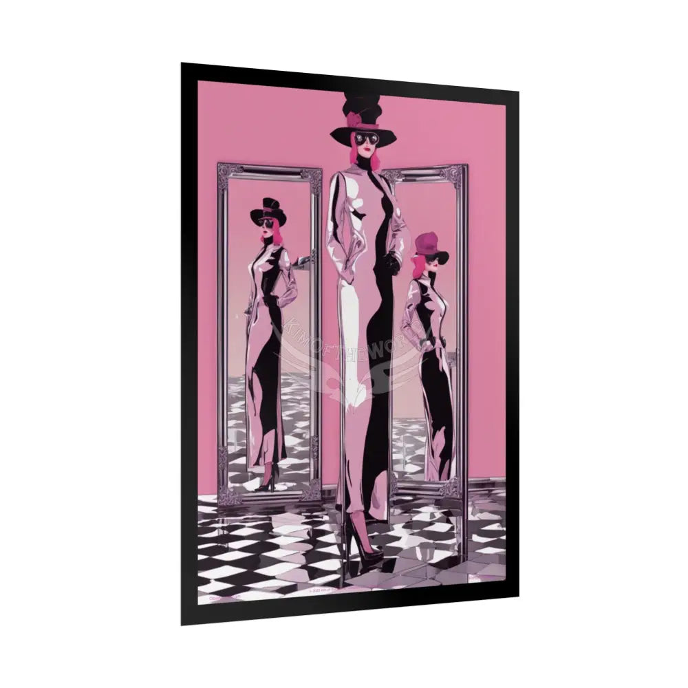 ’Pink Lady’ Empowered Women Cartoon Art Prints (Bold Female Characters) — Rolled Poster Set Poster