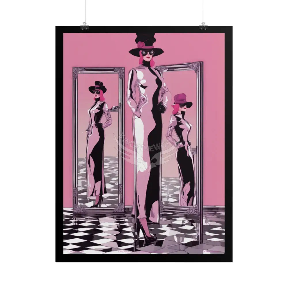 ’Pink Lady’ Empowered Women Cartoon Art Prints (Bold Female Characters) — Rolled Poster Set Poster