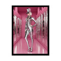 ’Pink Lady’ Empowered Women Mirror Art Prints (Bold Female Characters) — Rolled Poster Set 18″ x 24″ (Vertical) / Semi