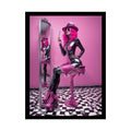’Pink Lady’ Empowered Women Mirror Art Prints (Bold Female Characters) — Rolled Poster Set 18″ x 24″ (Vertical) / Semi