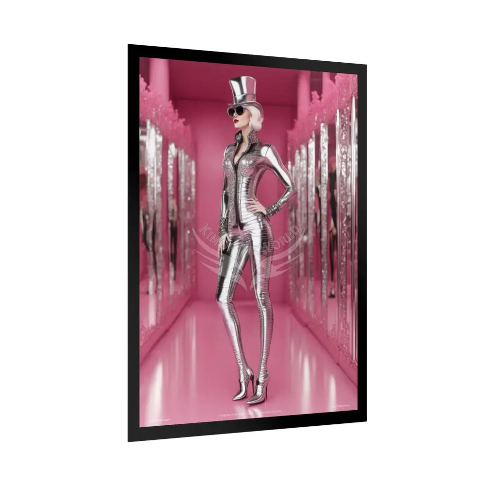 ’Pink Lady’ Empowered Women Mirror Art Prints (Bold Female Characters) — Rolled Poster Set Poster