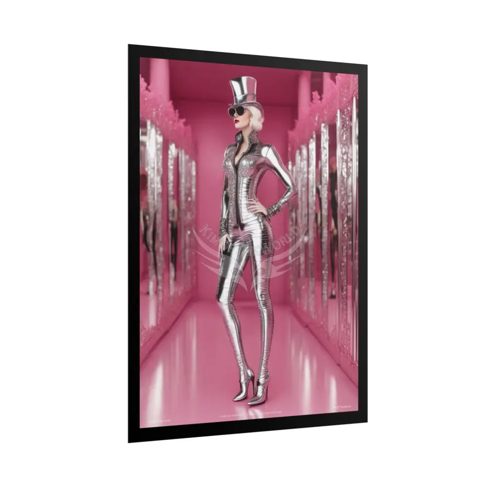 ’Pink Lady’ Empowered Women Mirror Art Prints (Bold Female Characters) — Rolled Poster Set Poster