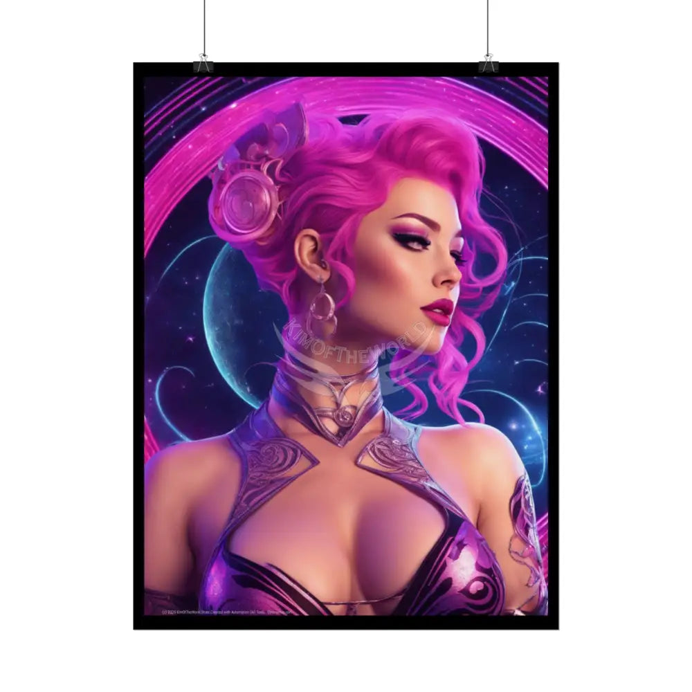 Pink Lady Girl Rolled Posters — Sexy Seductive Wall Art - AI Girl Girlfriend Poster
