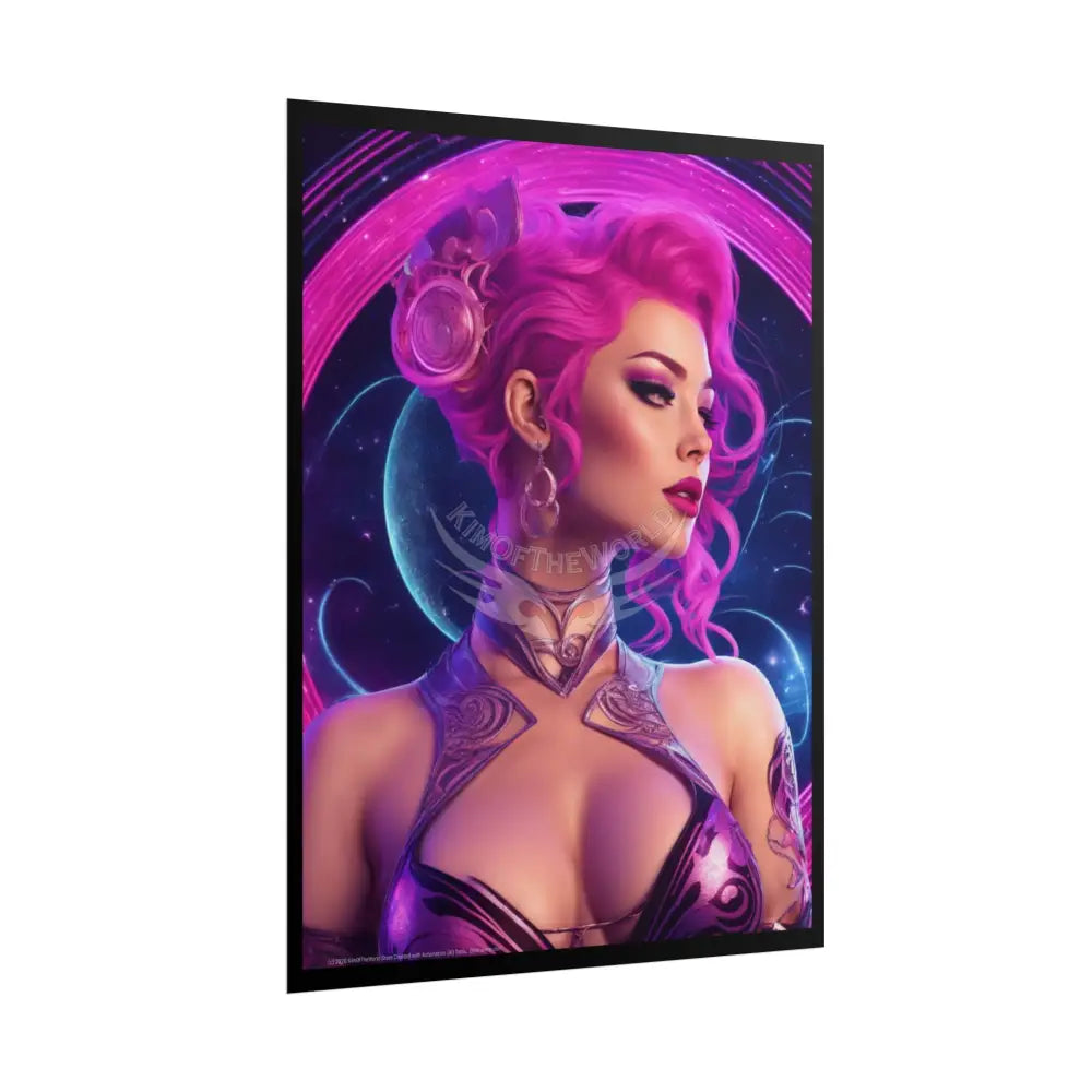 Pink Lady Girl Rolled Posters — Sexy Seductive Wall Art - AI Girl Girlfriend Poster
