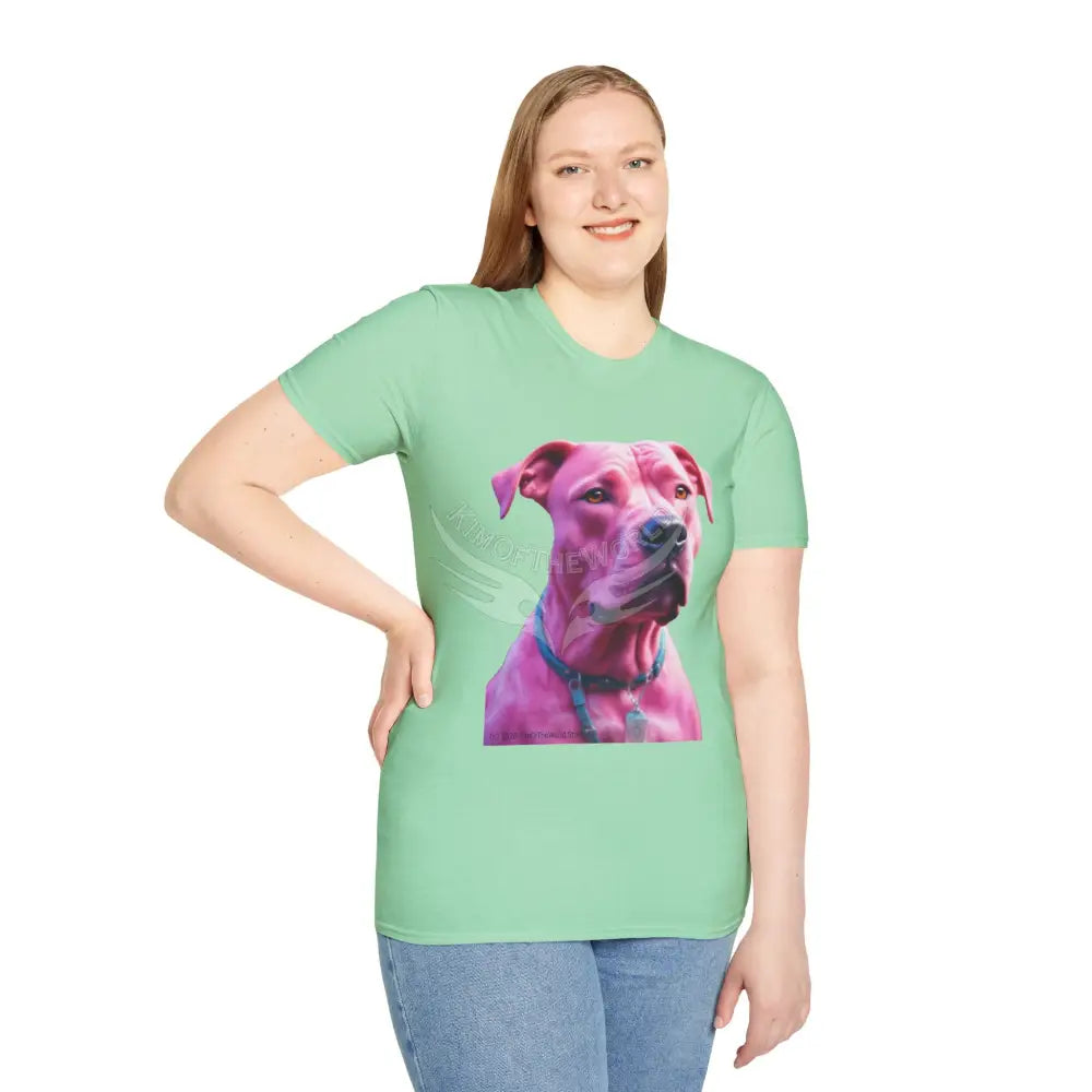 Pink Pit Bull Parent Tee - Softstyle T-Shirt T-Shirt