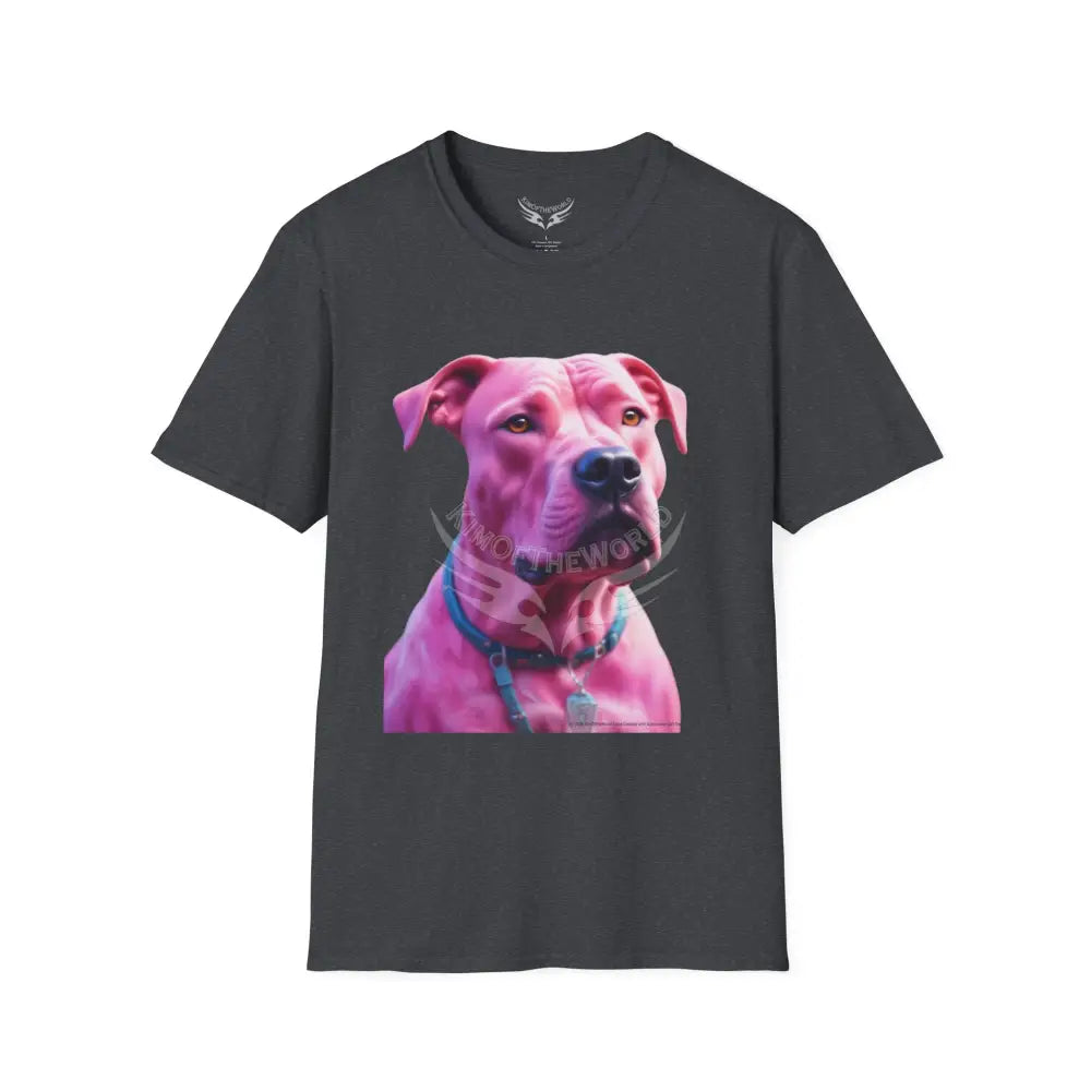 Pink Pit Bull Parent Tee - Softstyle T-Shirt Dark Heather Grey / XS T-Shirt