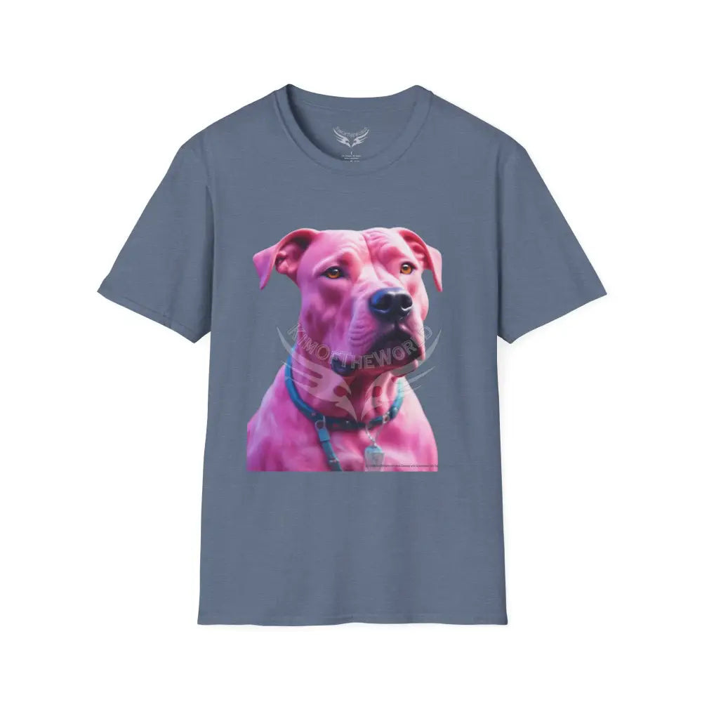 Pink Pit Bull Parent Tee - Softstyle T-Shirt Heather Indigo / S T-Shirt