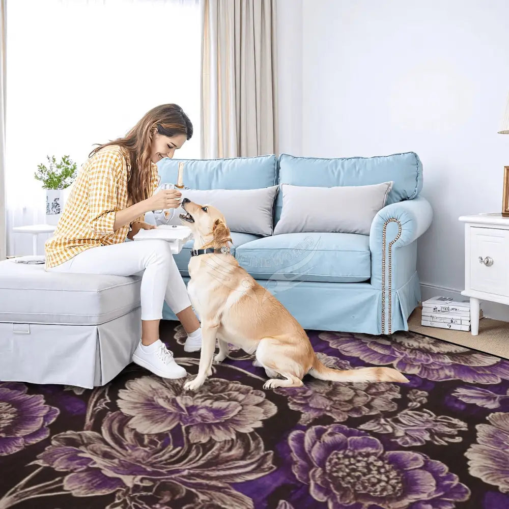 Plumb Inverted Tapestry Floral Print 10 ft x 8 ft Large Area Rug Floor Carpet 120’’x96’’ Rugs & Mats