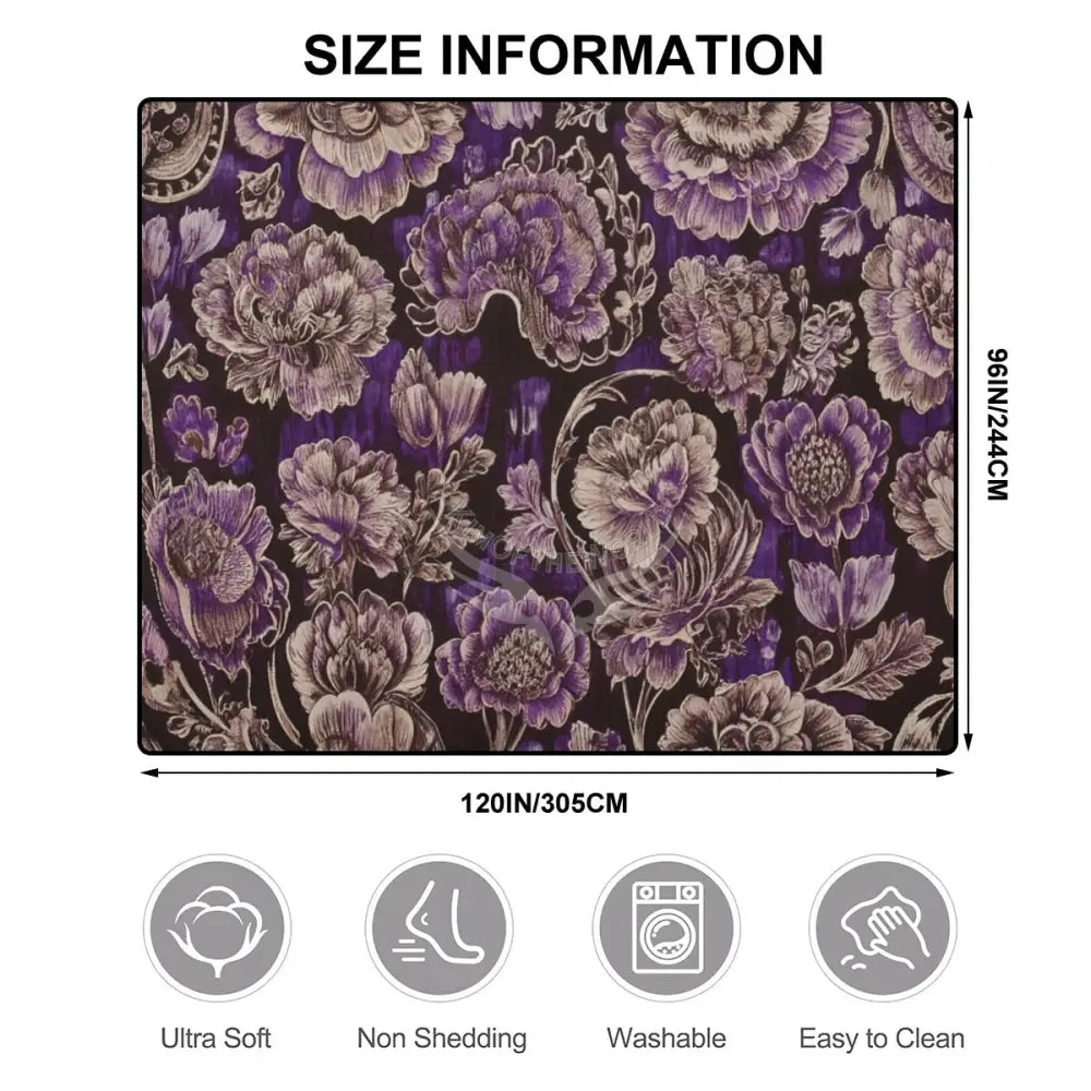 Plumb Inverted Tapestry Floral Print 10 ft x 8 ft Large Area Rug Floor Carpet 120’’x96’’ Rugs & Mats