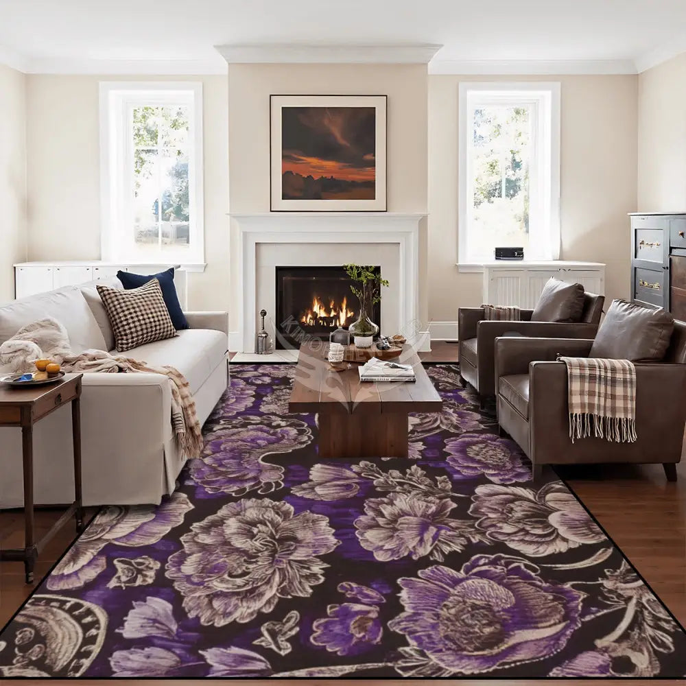 Plumb Inverted Tapestry Floral Print 10 ft x 8 ft Large Area Rug Floor Carpet 120’’x96’’ Rugs & Mats