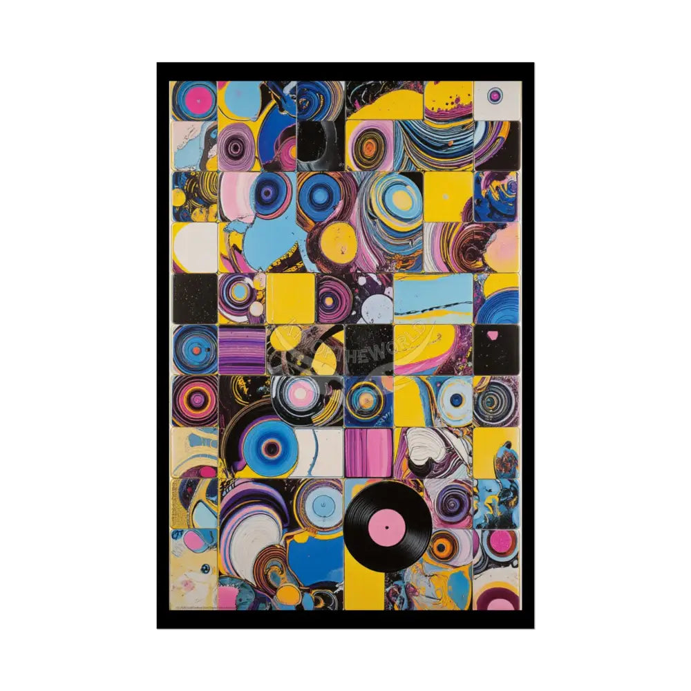 Pop Art Abstract Tile Poster — Rolled Wall Art Print 20″ x 30″ (Vertical) / Semi Glossy Poster