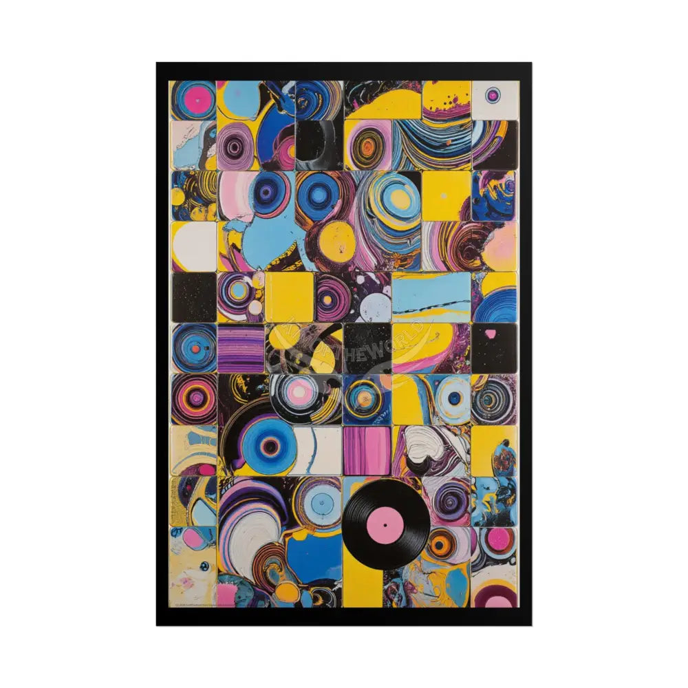 Pop Art Abstract Tile Poster — Rolled Wall Art Print 24’’ x 36’’ (Vertical) / Matte Poster