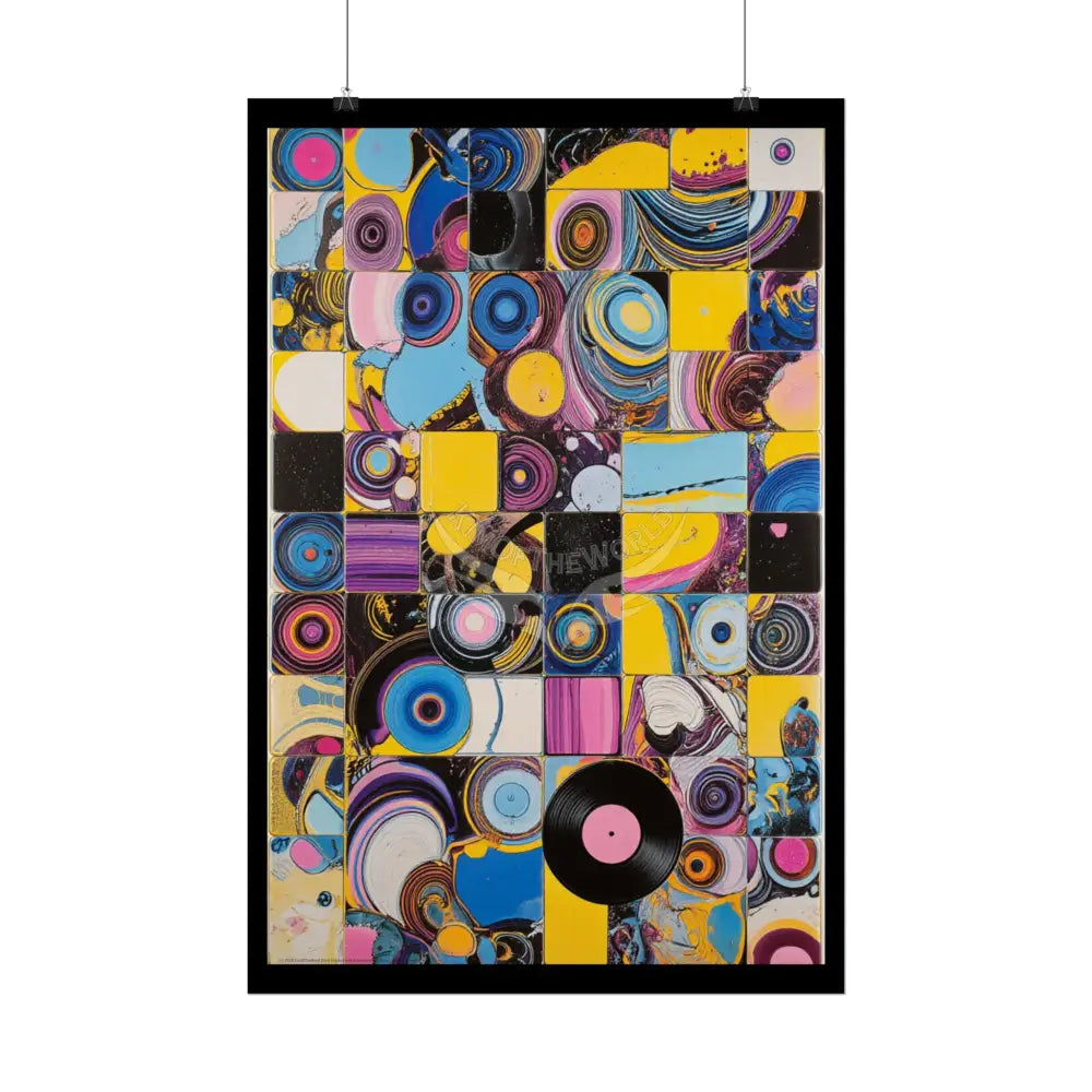 Pop Art Abstract Tile Poster — Rolled Wall Art Print Poster