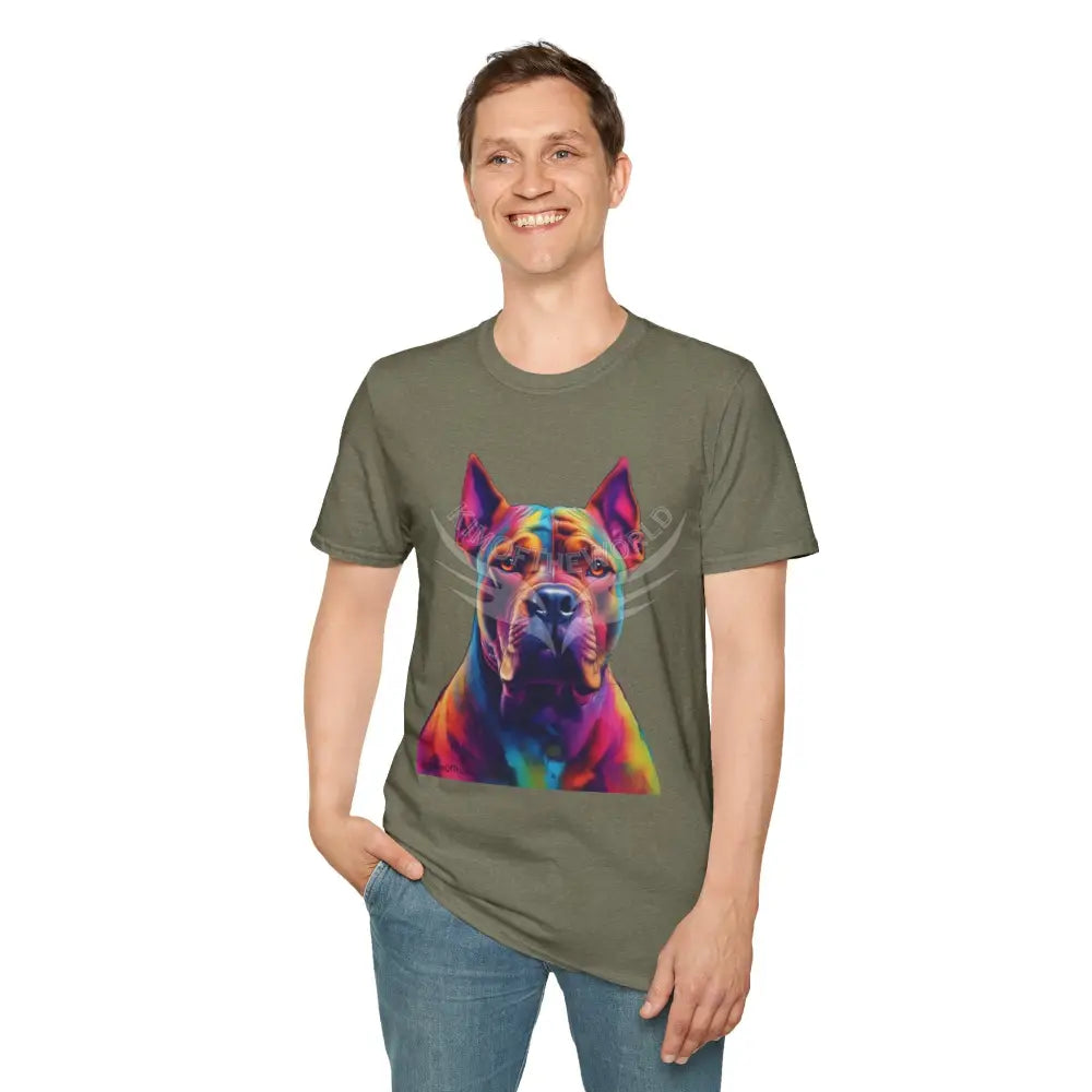 Pop Art Pit Bull Terrier Parent Tee - Softstyle T-Shirt T-Shirt