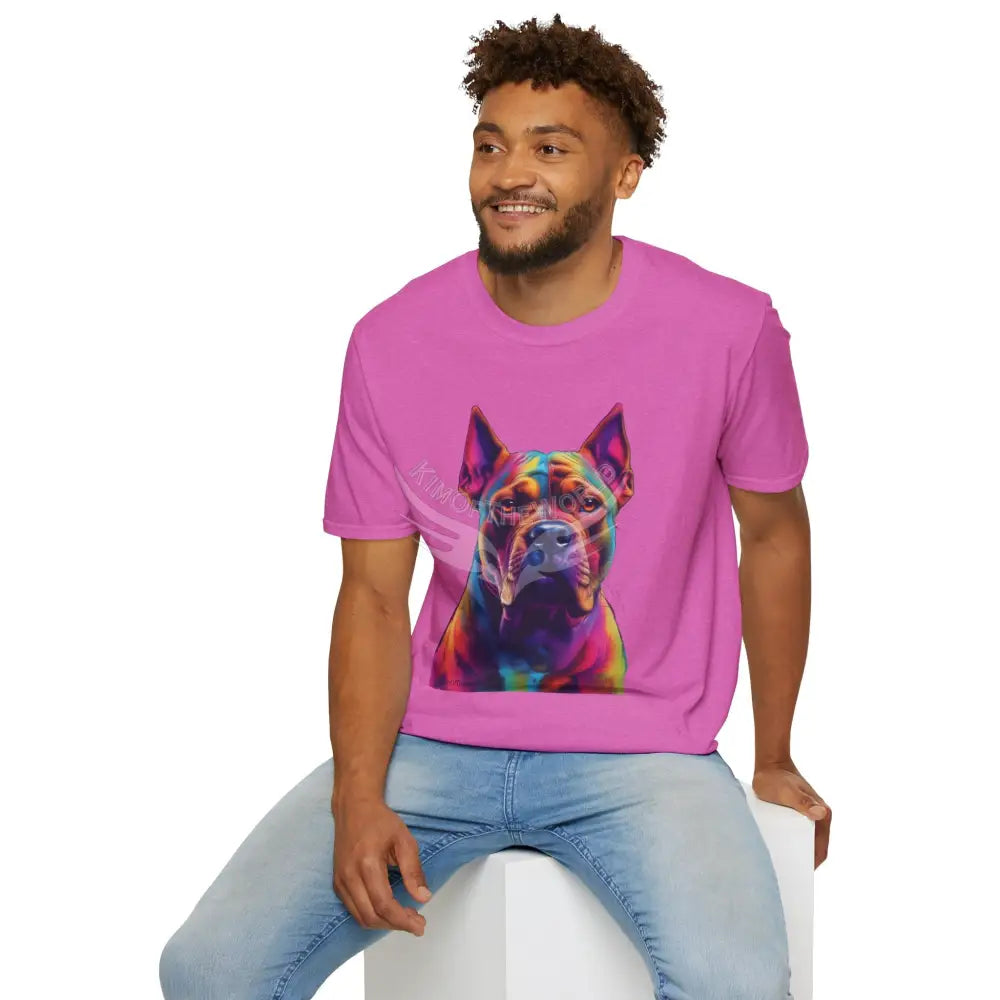 Pop Art Pit Bull Terrier Parent Tee - Softstyle T-Shirt T-Shirt