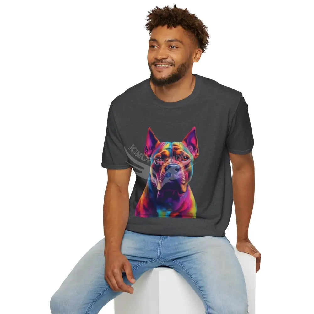 Pop Art Pit Bull Terrier Parent Tee - Softstyle T-Shirt T-Shirt
