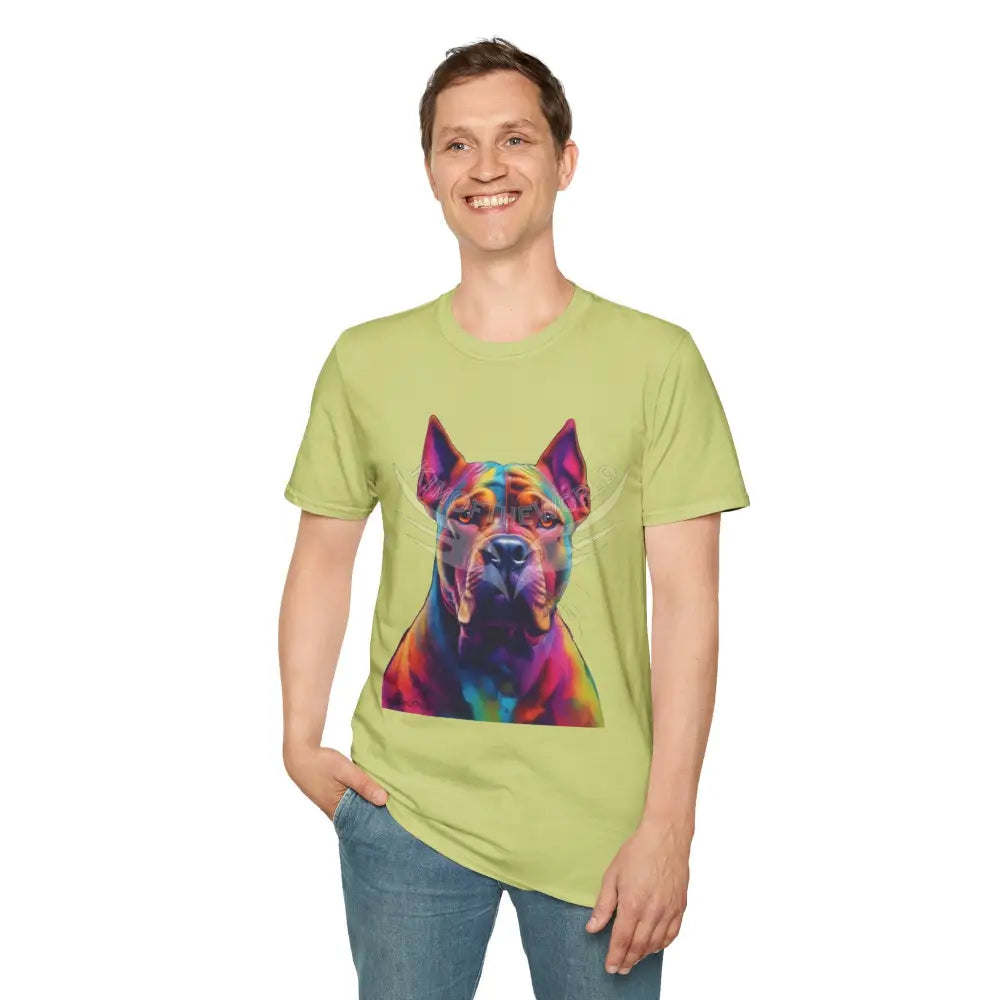Pop Art Pit Bull Terrier Parent Tee - Softstyle T-Shirt T-Shirt