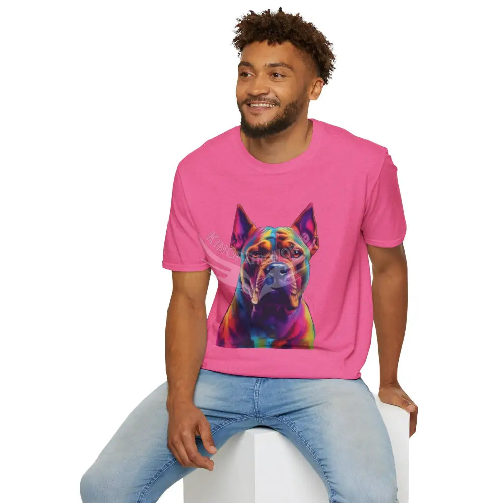 Pop Art Pit Bull Terrier Parent Tee - Softstyle T-Shirt T-Shirt