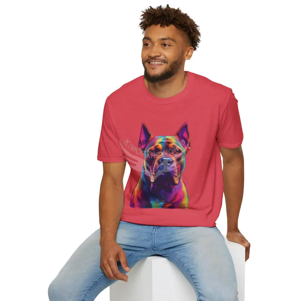 Pop Art Pit Bull Terrier Parent Tee - Softstyle T-Shirt T-Shirt