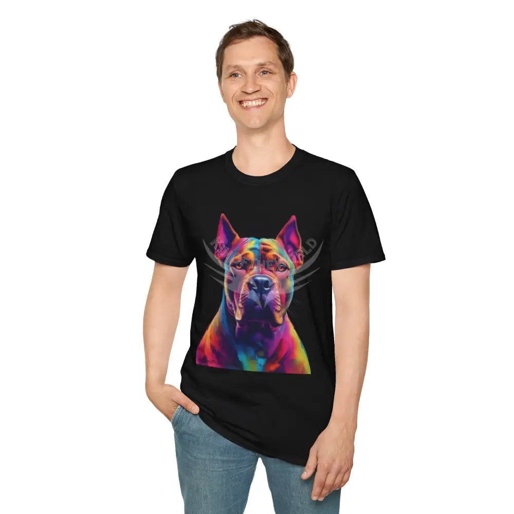 Pop Art Pit Bull Terrier Parent Tee - Softstyle T-Shirt T-Shirt