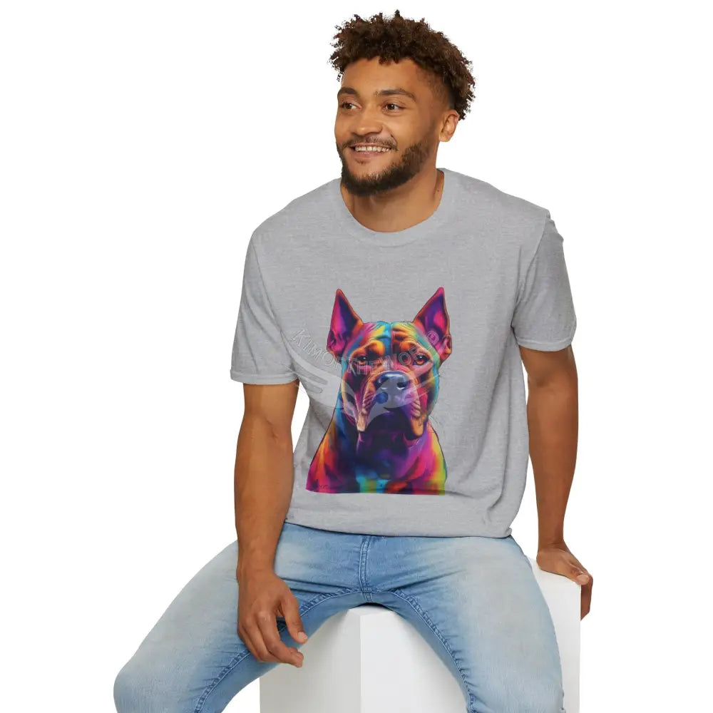 Pop Art Pit Bull Terrier Parent Tee - Softstyle T-Shirt T-Shirt