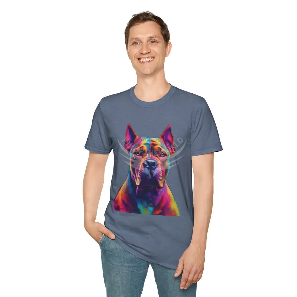 Pop Art Pit Bull Terrier Parent Tee - Softstyle T-Shirt T-Shirt