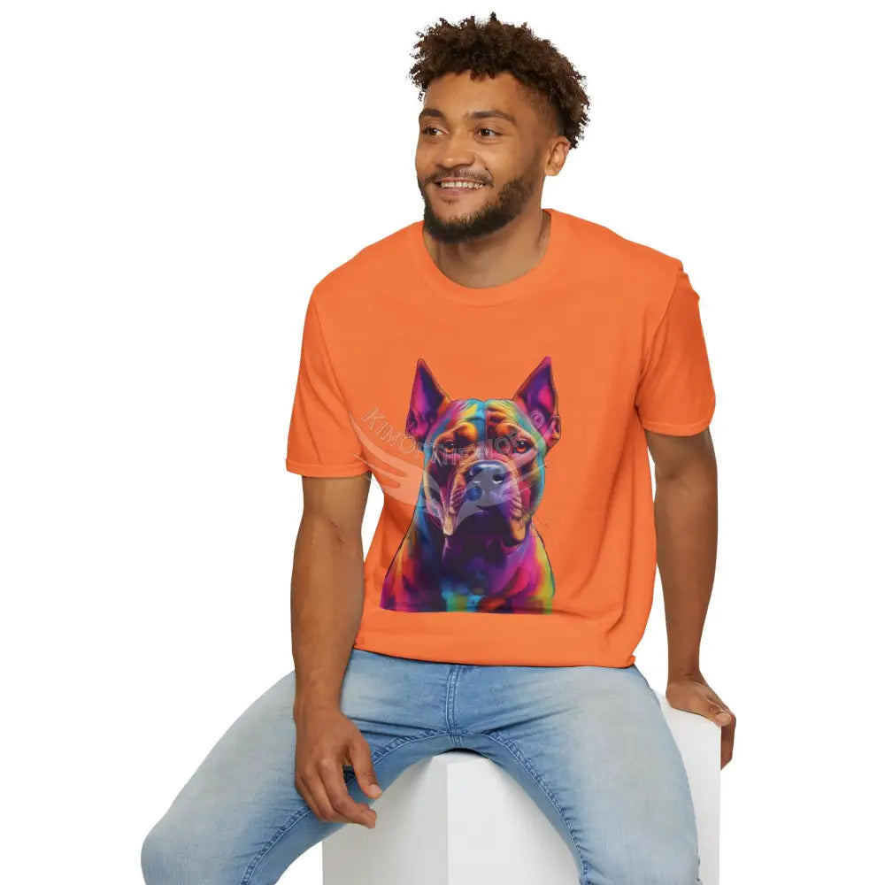 Pop Art Pit Bull Terrier Parent Tee - Softstyle T-Shirt T-Shirt