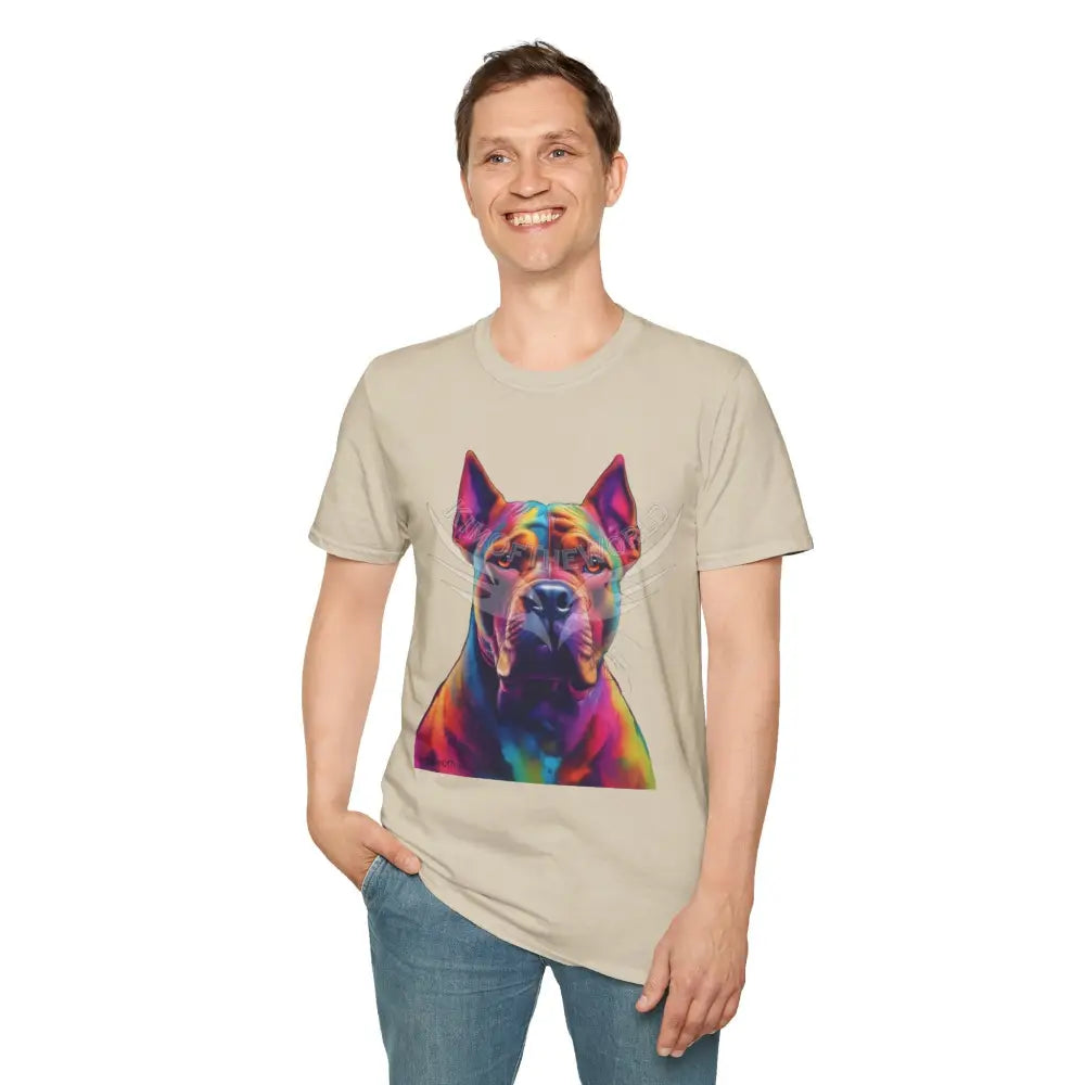 Pop Art Pit Bull Terrier Parent Tee - Softstyle T-Shirt T-Shirt