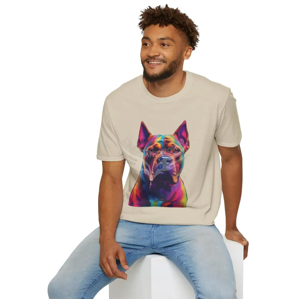 Pop Art Pit Bull Terrier Parent Tee - Softstyle T-Shirt T-Shirt