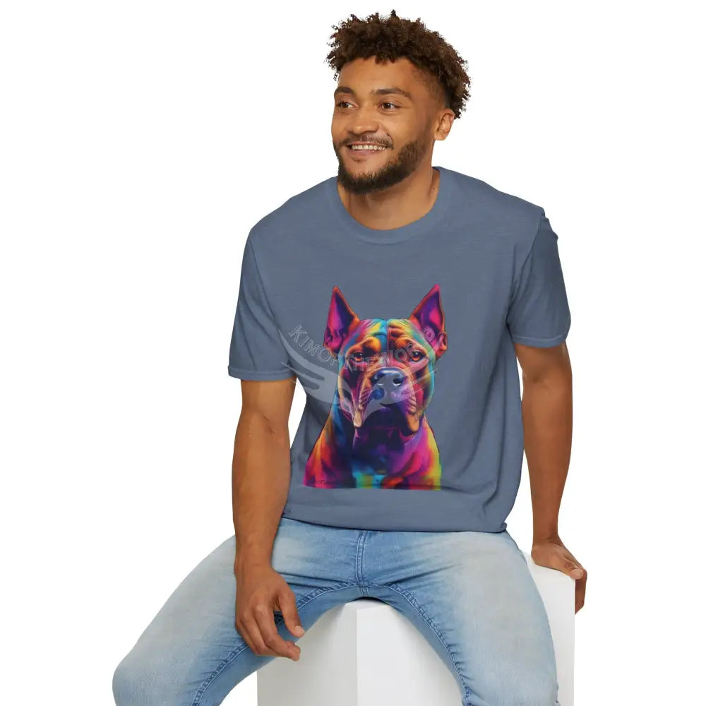 Pop Art Pit Bull Terrier Parent Tee - Softstyle T-Shirt T-Shirt