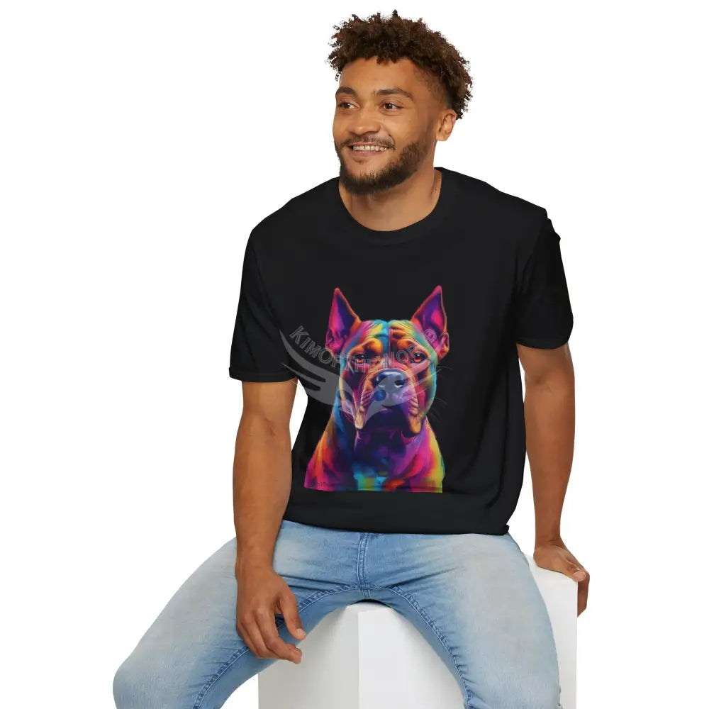 Pop Art Pit Bull Terrier Parent Tee - Softstyle T-Shirt T-Shirt