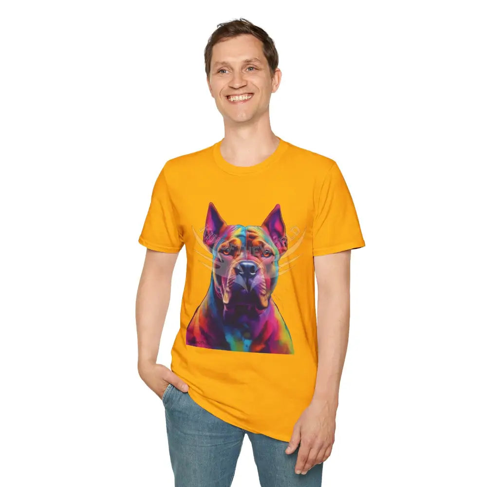 Pop Art Pit Bull Terrier Parent Tee - Softstyle T-Shirt T-Shirt