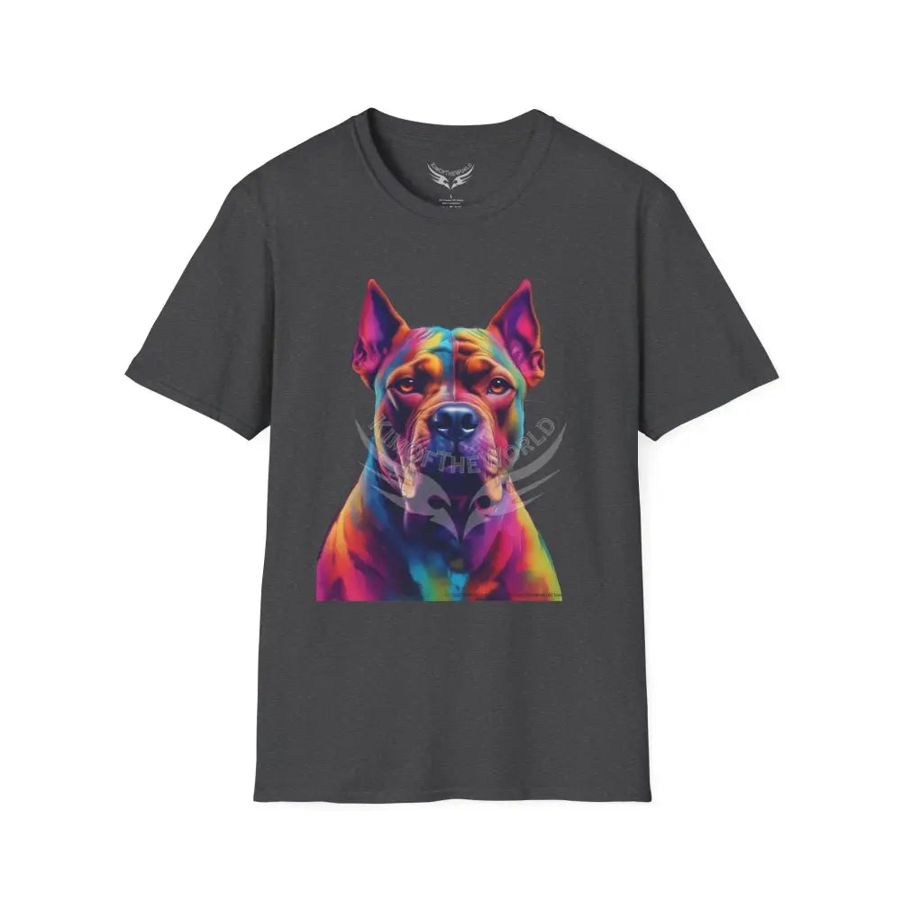 Pop Art Pit Bull Terrier Parent Tee - Softstyle T-Shirt Dark Heather / XS T-Shirt
