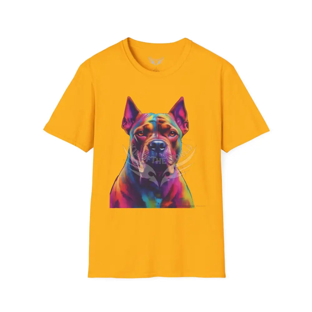 Pop Art Pit Bull Terrier Parent Tee - Softstyle T-Shirt Gold / S T-Shirt