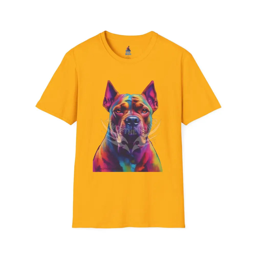 Pop Art Pit Bull Terrier Parent Tee - Softstyle T-Shirt Gold / S T-Shirt