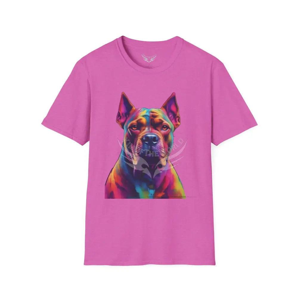 Pop Art Pit Bull Terrier Parent Tee - Softstyle T-Shirt Heather Berry / S T-Shirt