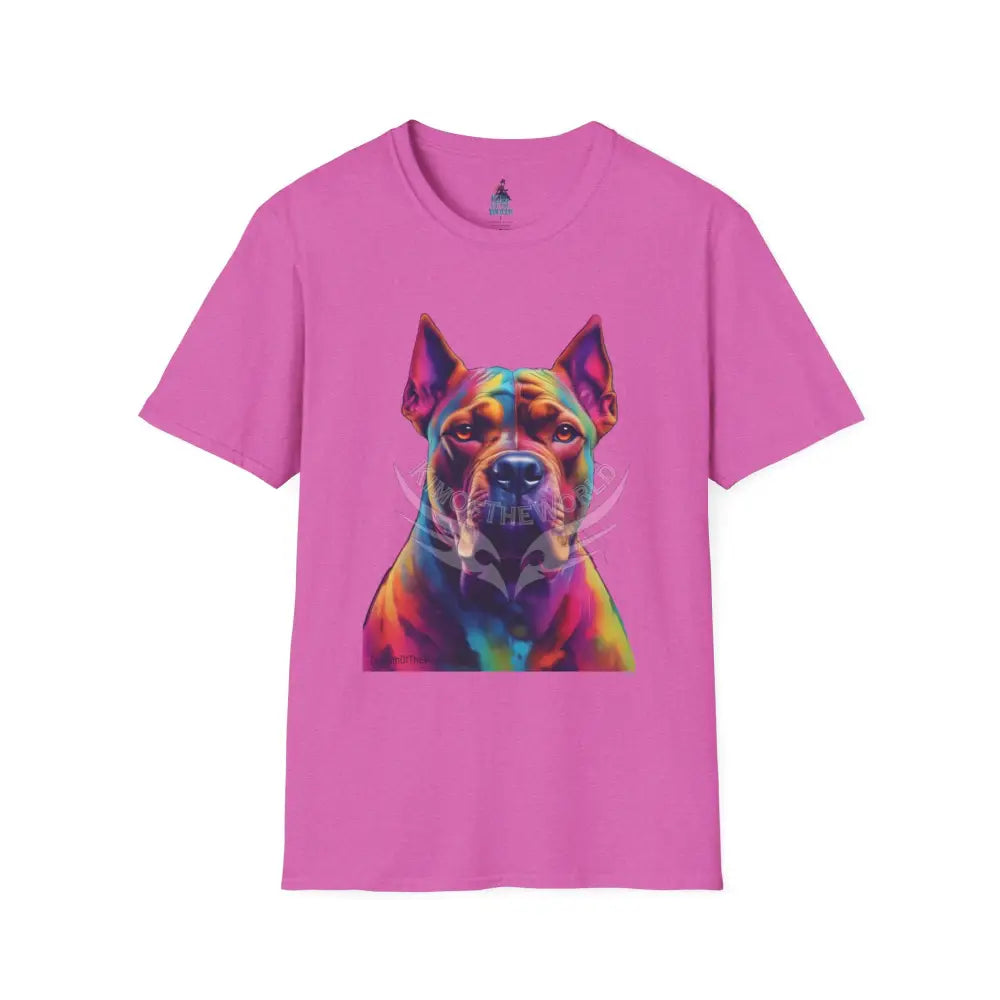 Pop Art Pit Bull Terrier Parent Tee - Softstyle T-Shirt Heather Berry / S T-Shirt
