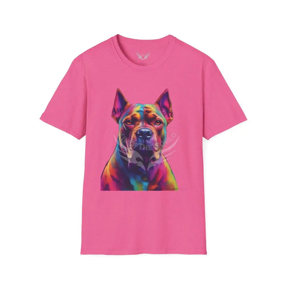 Pop Art Pit Bull Terrier Parent Tee - Softstyle T-Shirt Heather Heliconia / S T-Shirt