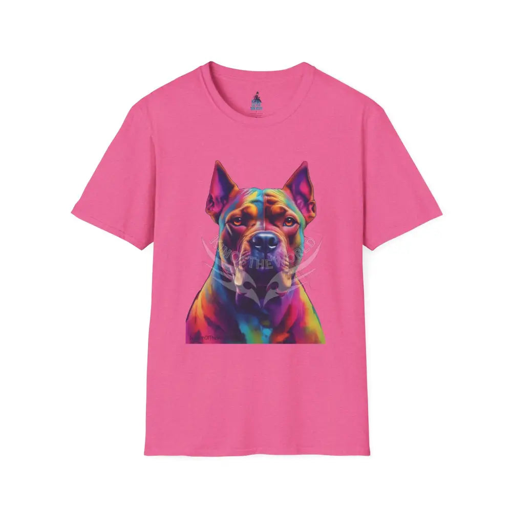 Pop Art Pit Bull Terrier Parent Tee - Softstyle T-Shirt Heather Heliconia / S T-Shirt