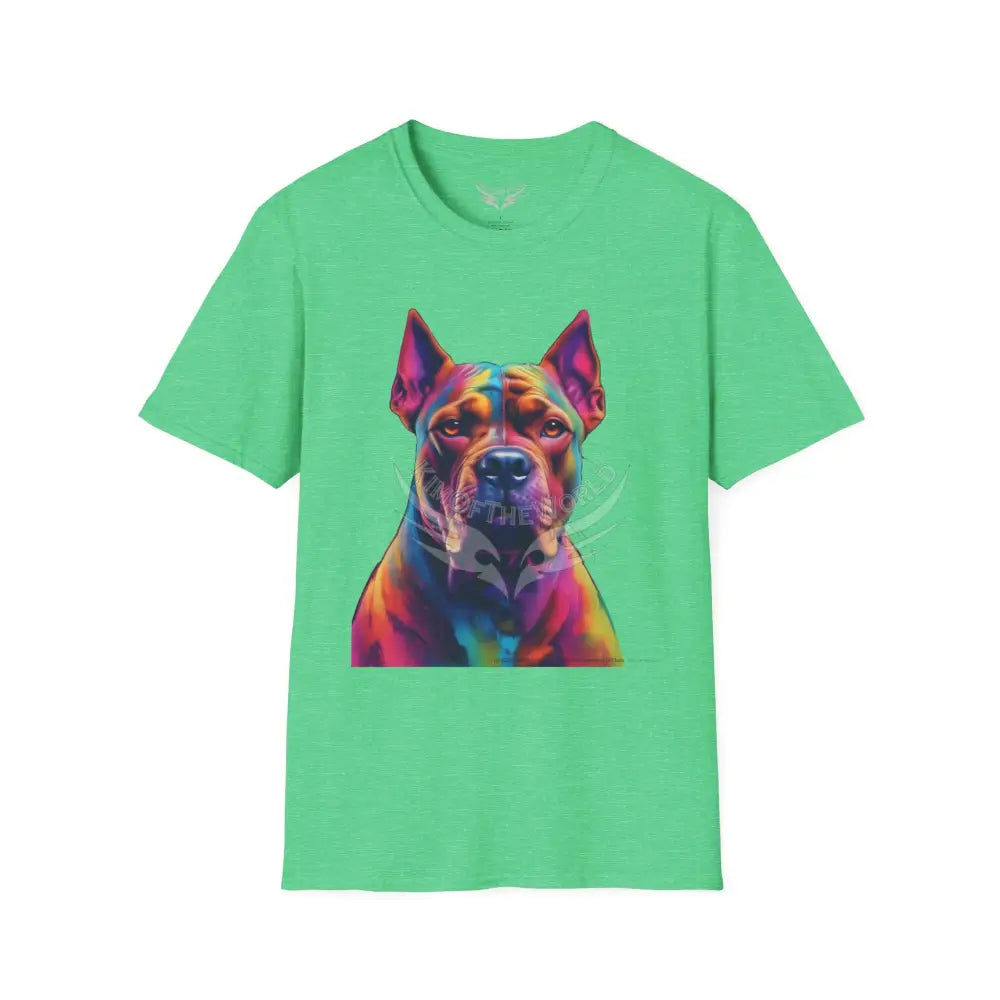Pop Art Pit Bull Terrier Parent Tee - Softstyle T-Shirt Heather Irish Green / S T-Shirt