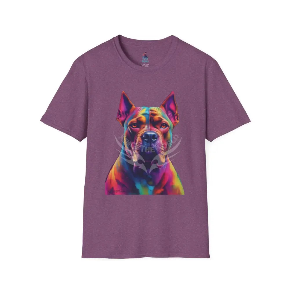 Pop Art Pit Bull Terrier Parent Tee - Softstyle T-Shirt Heather Maroon / S T-Shirt