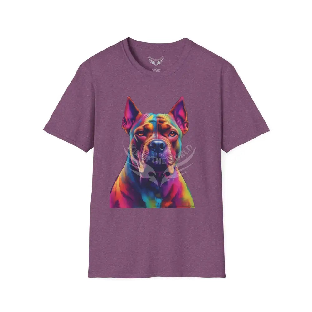 Pop Art Pit Bull Terrier Parent Tee - Softstyle T-Shirt Heather Maroon / S T-Shirt