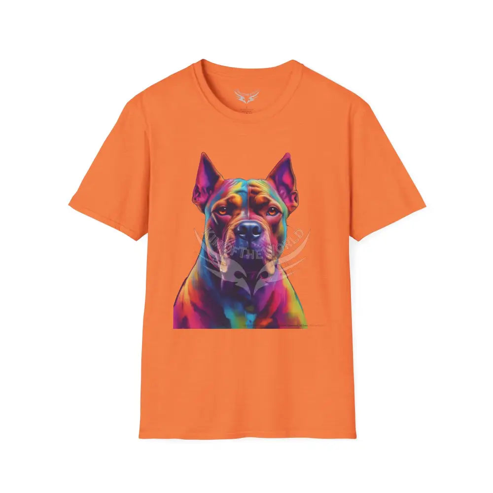Pop Art Pit Bull Terrier Parent Tee - Softstyle T-Shirt Heather Orange / S T-Shirt
