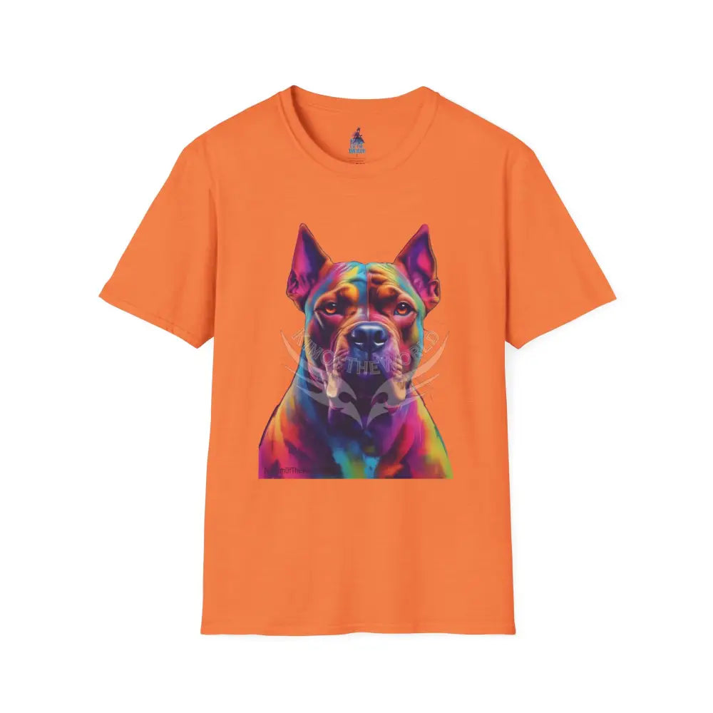 Pop Art Pit Bull Terrier Parent Tee - Softstyle T-Shirt Heather Orange / S T-Shirt