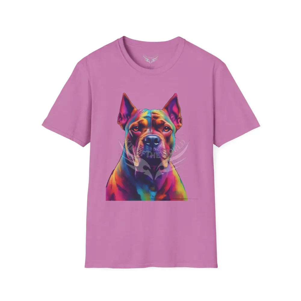 Pop Art Pit Bull Terrier Parent Tee - Softstyle T-Shirt Heather Radiant Orchid / S T-Shirt