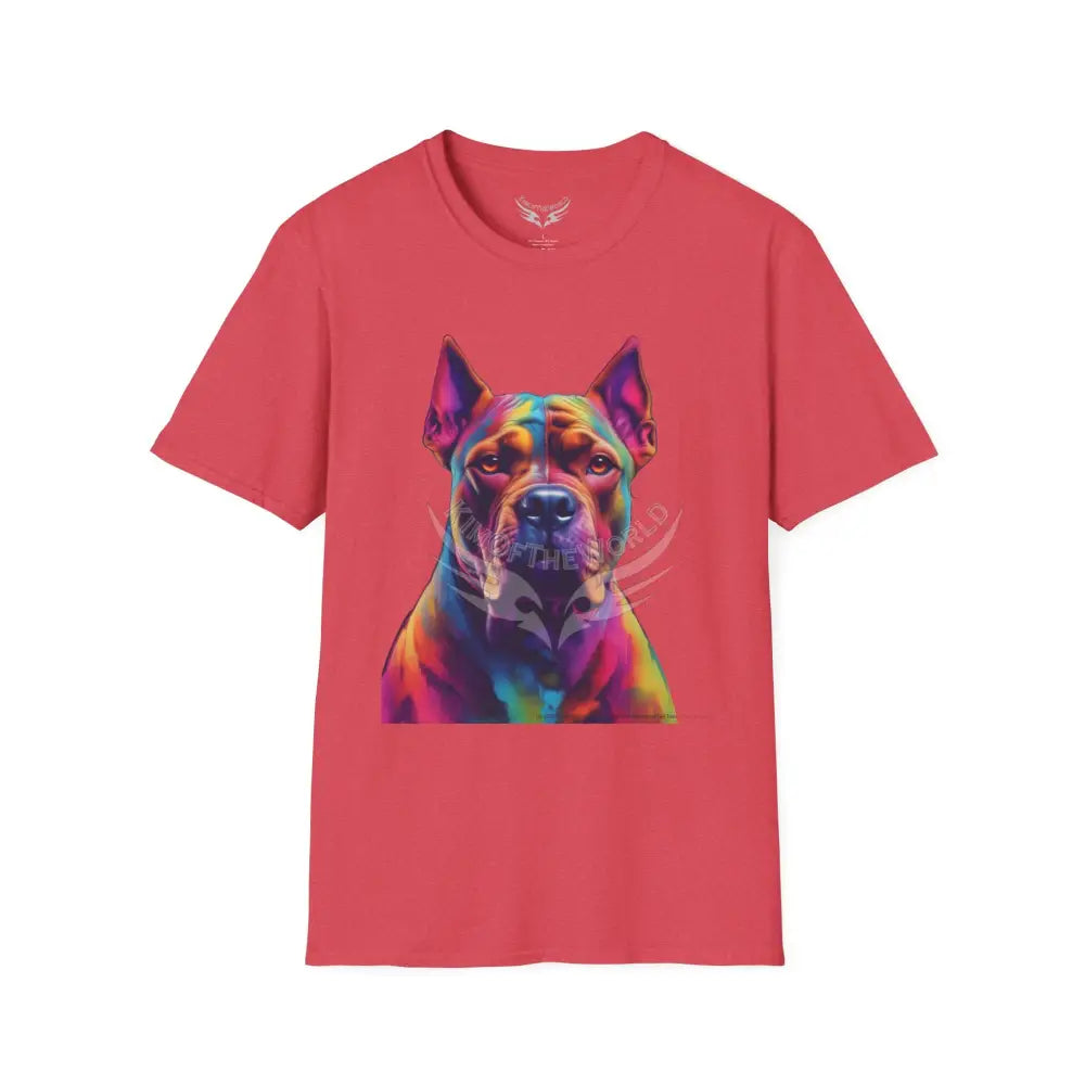 Pop Art Pit Bull Terrier Parent Tee - Softstyle T-Shirt Heather Red / S T-Shirt
