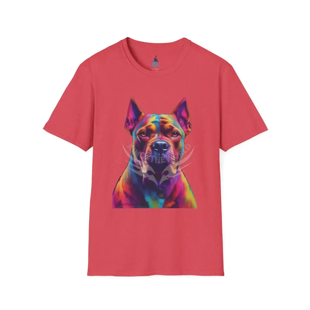 Pop Art Pit Bull Terrier Parent Tee - Softstyle T-Shirt Heather Red / S T-Shirt